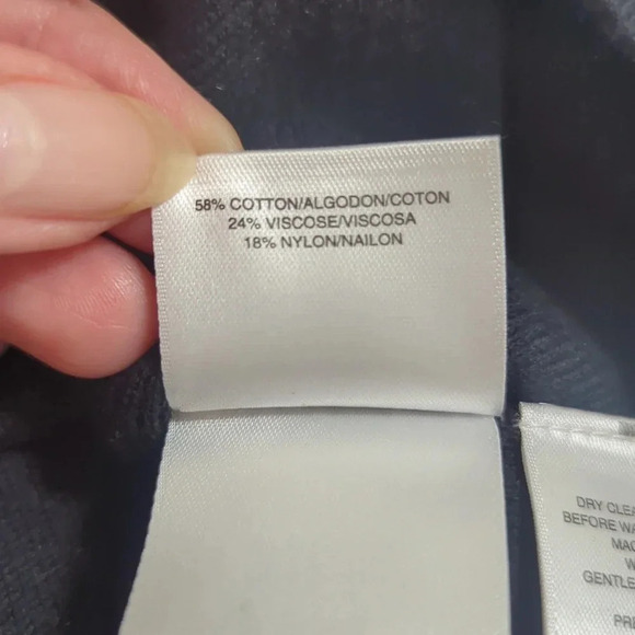 Anne Klein Mock-Neck Colorblock Viscose Blend Boxy Sweater, Color Blue/Blck Sz L - Picture 15 of 15